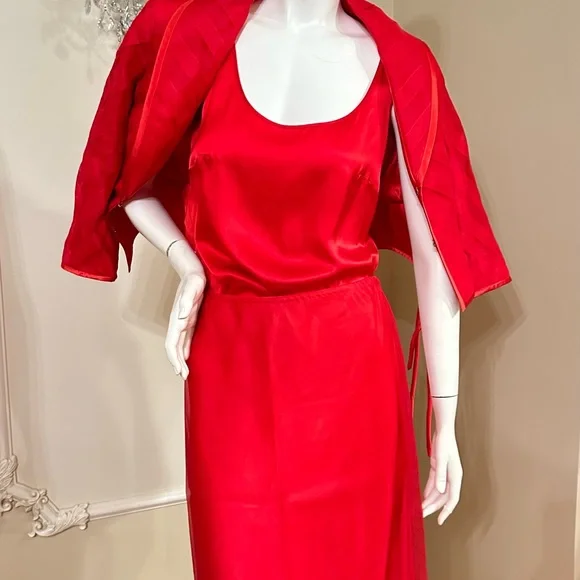 Escada Red Bolero Jacket  And Top Size 36 Flowy Skirt Size 34  / 3 Piece’s - Picture 3 of 15